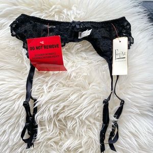COPY - Felina black lace Caress Too Garterbelt S